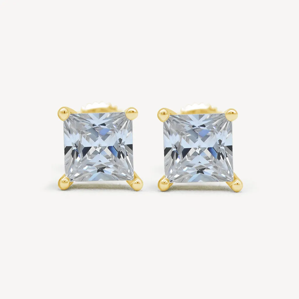 Princess-Cut Diamond Stud Earrings