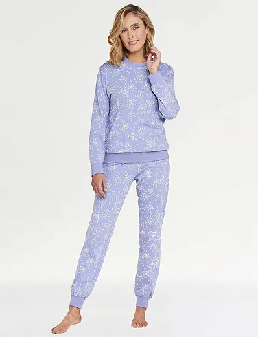 Print Cotton Jersey Ski Pyjama