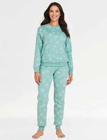 Print Cotton Jersey Ski Pyjama