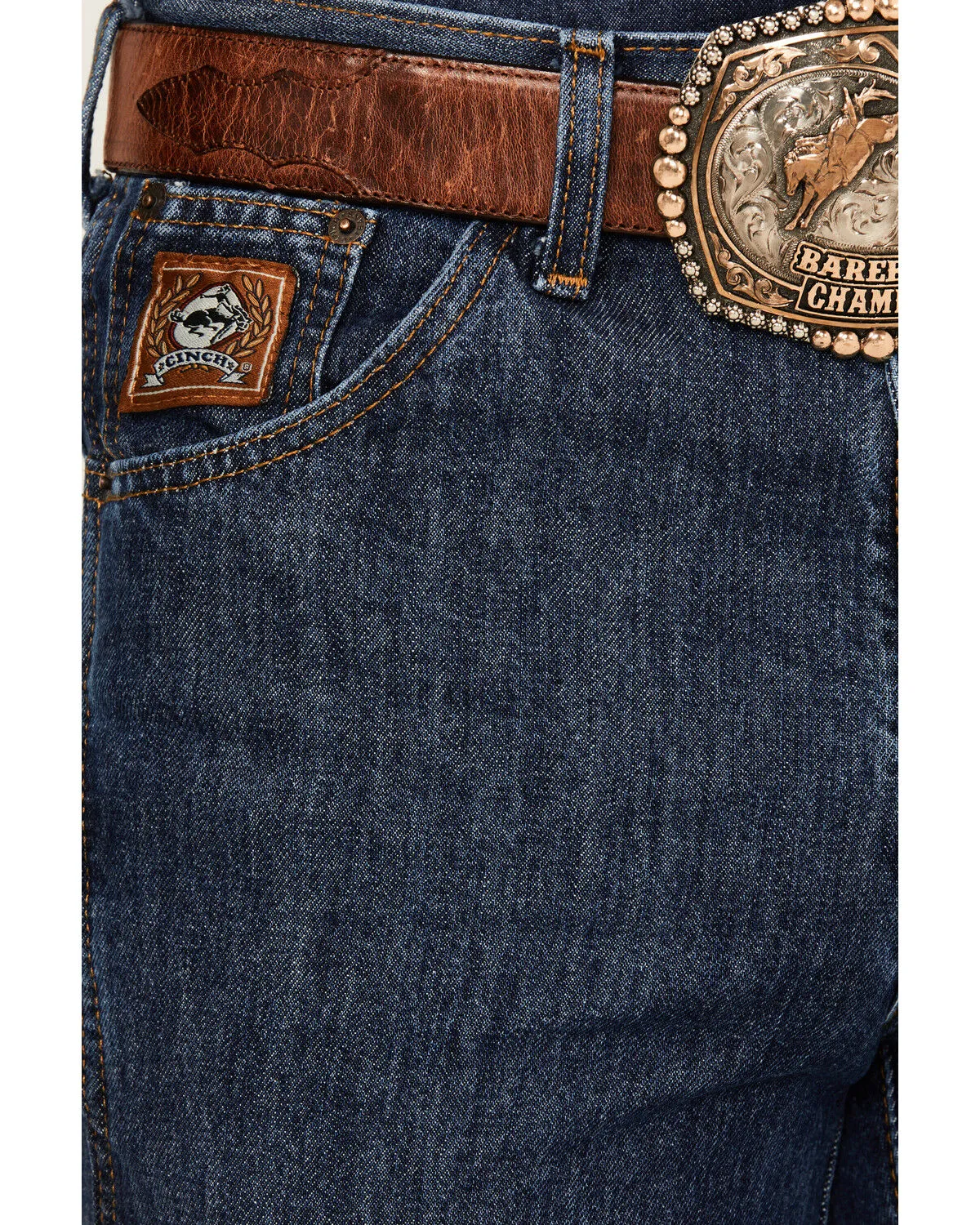 Product Name:  Cinch Men's Bronze Label Dark Wash Slim Tapered Rigid Denim Jeans