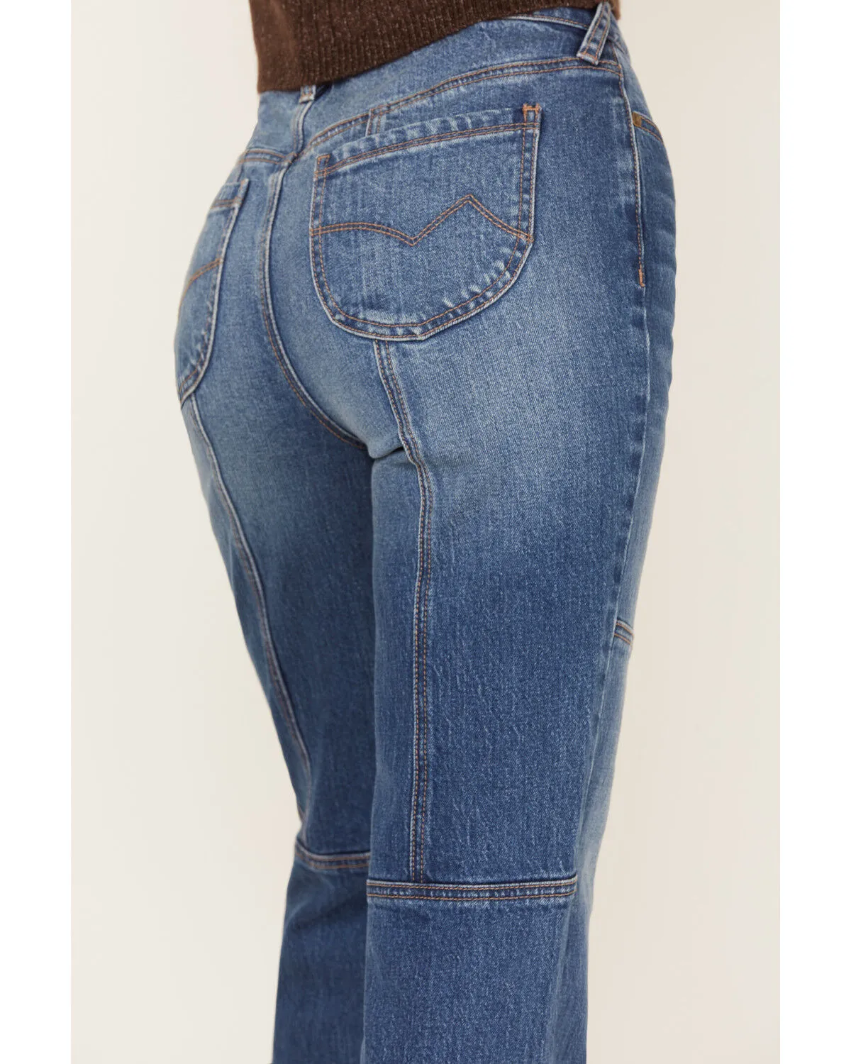 Product Name:  Cleo + Wolf Women's Dark Wash High Rise Slim Stretch Straight Jeans