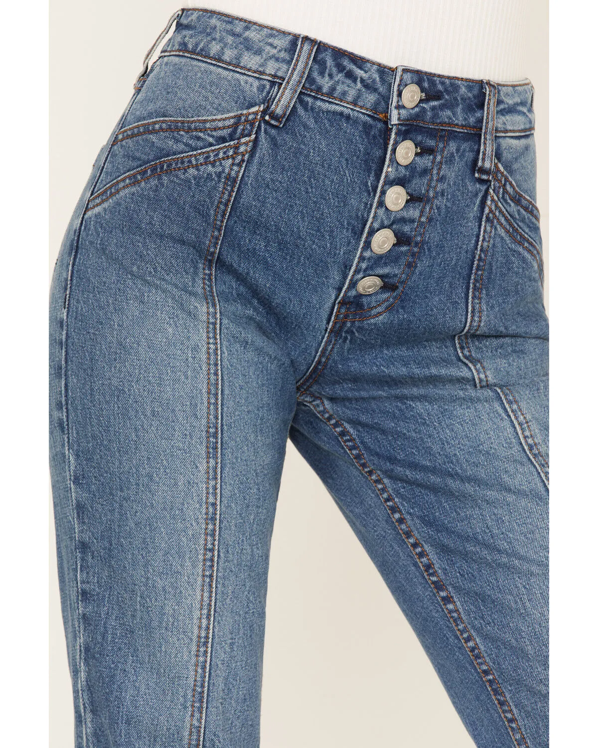 Product Name:  Cleo + Wolf Women's High Rise Straight Dark Wash Denim Jeans