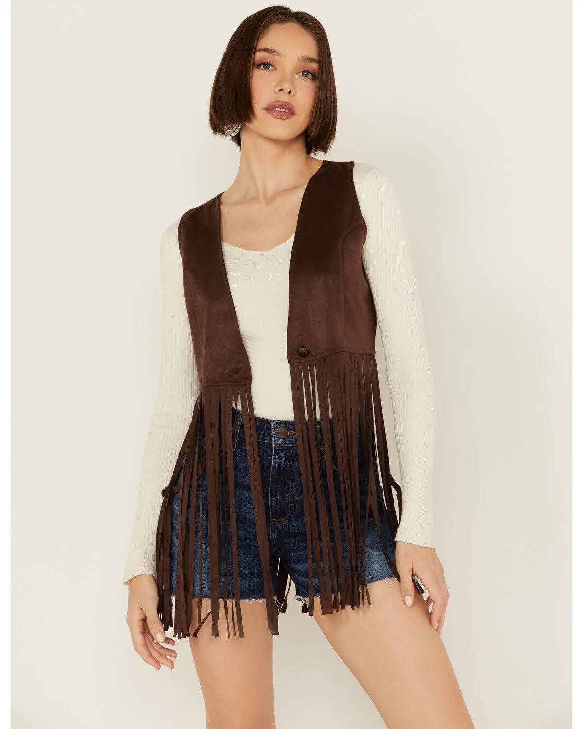 Product Name:  Panhandle Women's Faux Suede Fringe Vest