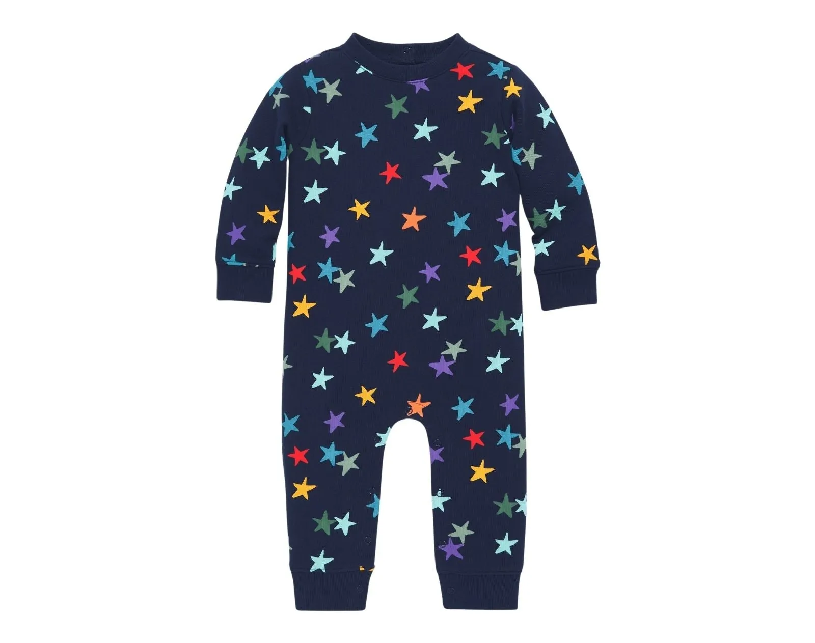 Rainbow Star Baby Sweatshirt Romper