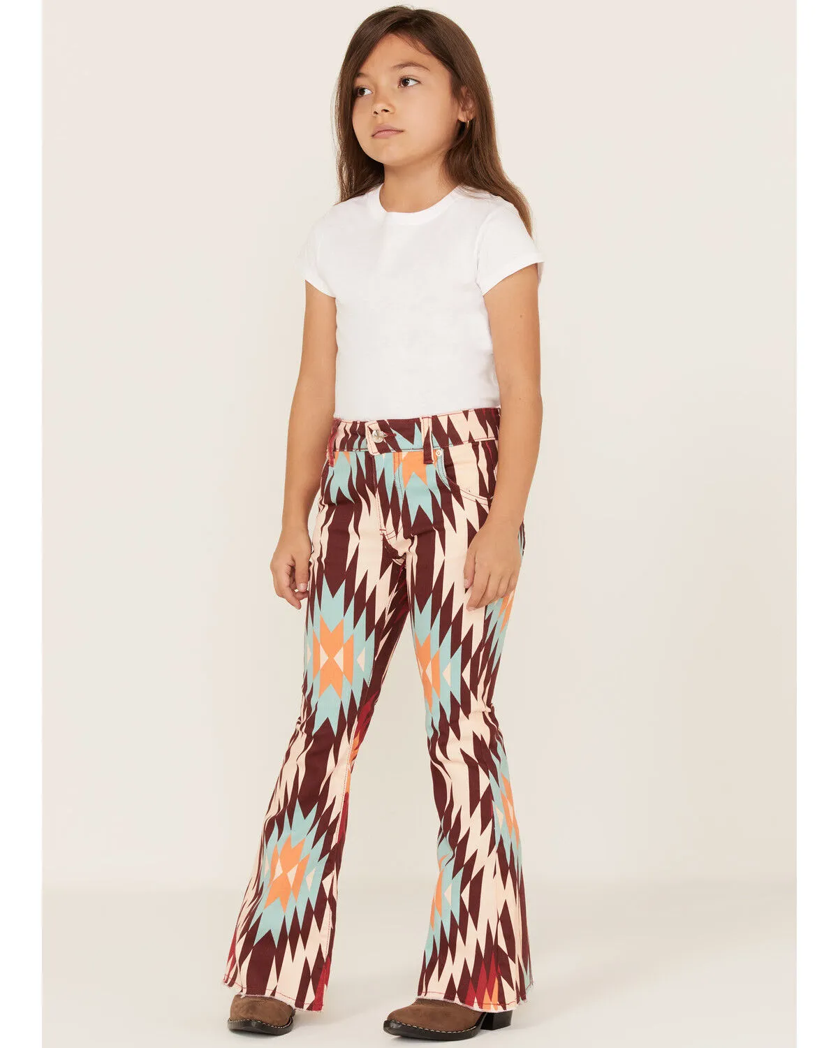 Ranch Dress'n Girls' Hayes Southwestern Print Super Flare Jeans