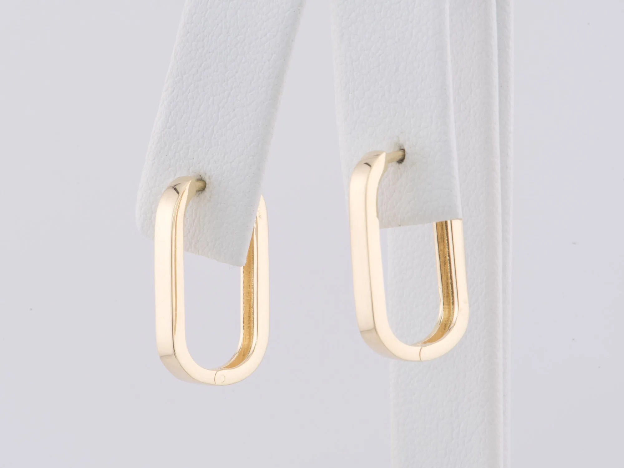 Rectangle Huggies 18x12mm Huggie Earrings 14K Gold R3169