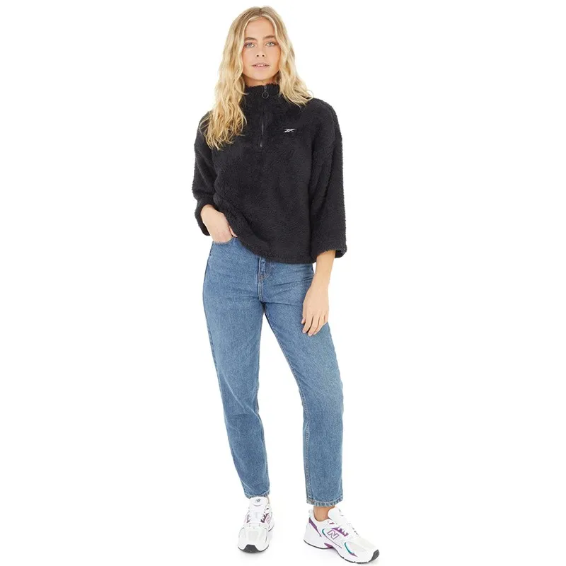 Reebok Womens MYT Cozy 1/2 Zip Fleece Black