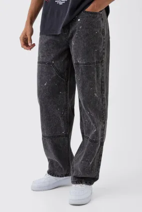 Relaxed Rigid Carpenter Paint Splatter Denim Jeans