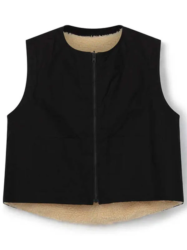 Reversible Lumber Vest - Black Sherpa