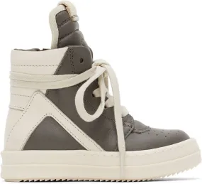 Rick Owens Baby Gray & Off-White Geobasket Sneakers