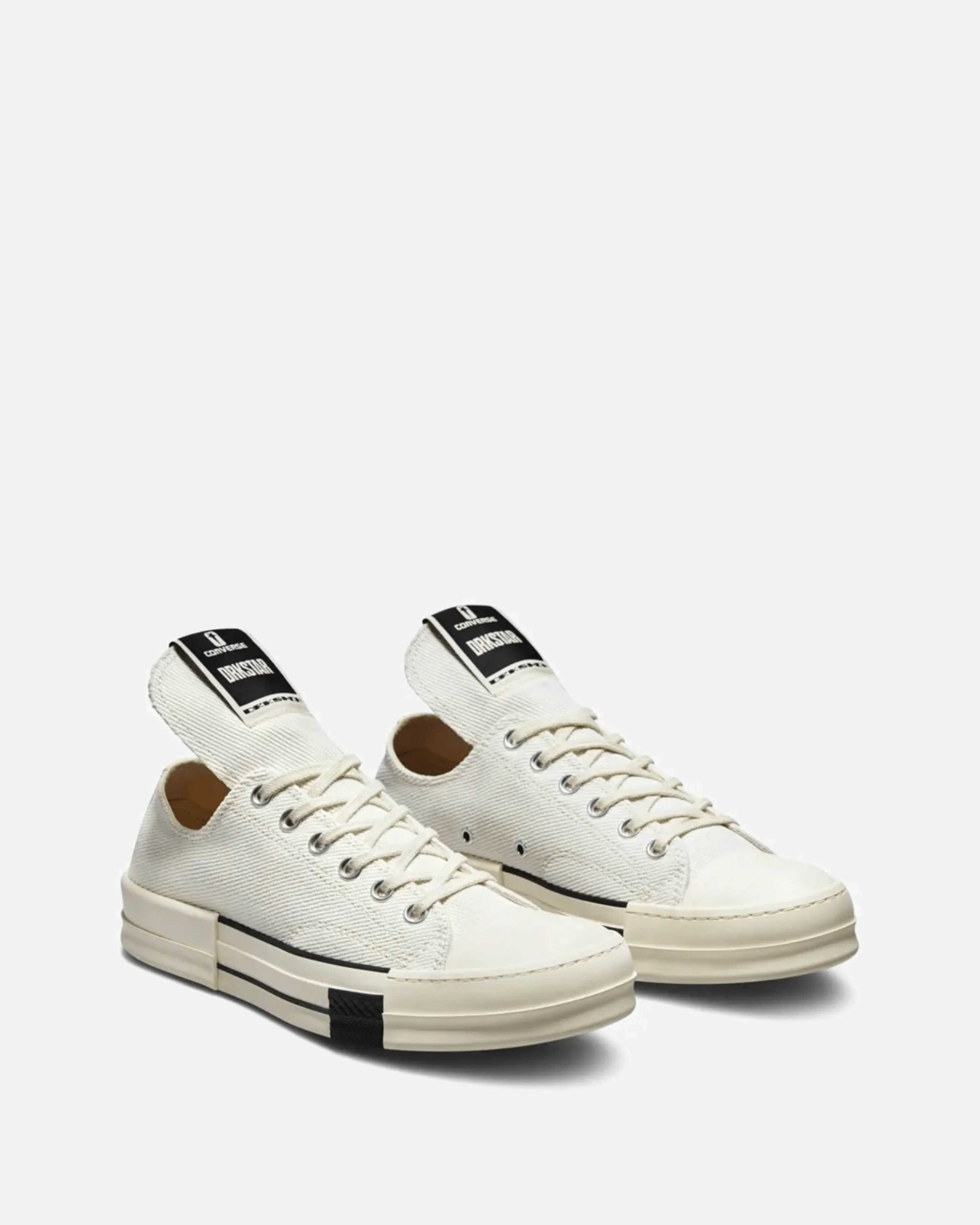 Rick Owens DRKSHDW Converse Drkstar Ox in Lily White/White