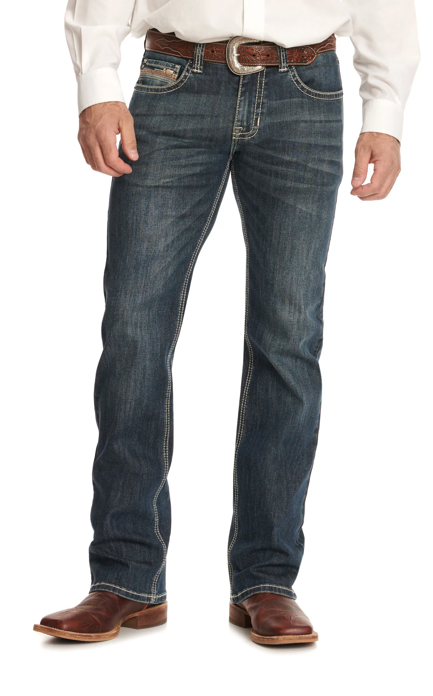 Rock & Roll Denim Men's Pistol Dark Wash Straight Leg Stretch Jeans