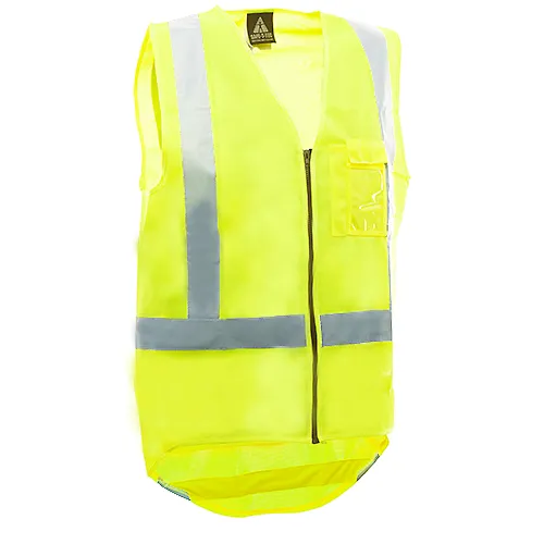 Safe-t-tec Hi-vis Yellow D/n Zipped Vest