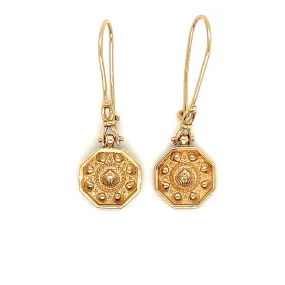 Sailor's Valentine Dangle Earrings in 14K Yellow Gold