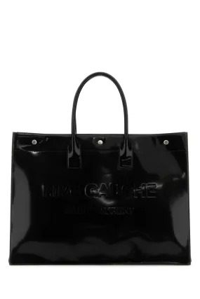 Saint Laurent Black Leather Large Rive Gauche Shopping Bag