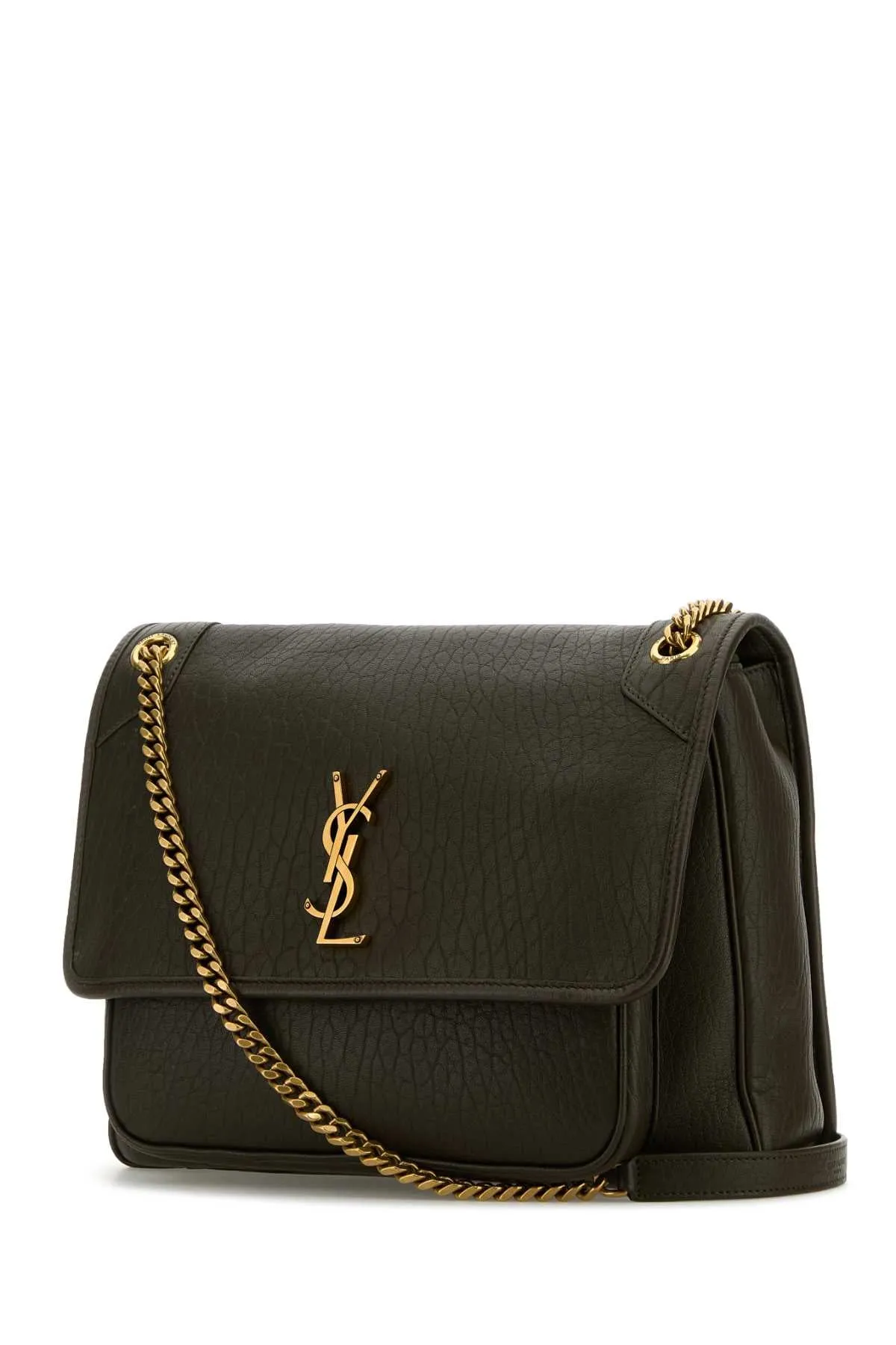 Saint Laurent Dark Green Leather Large Niki Bag