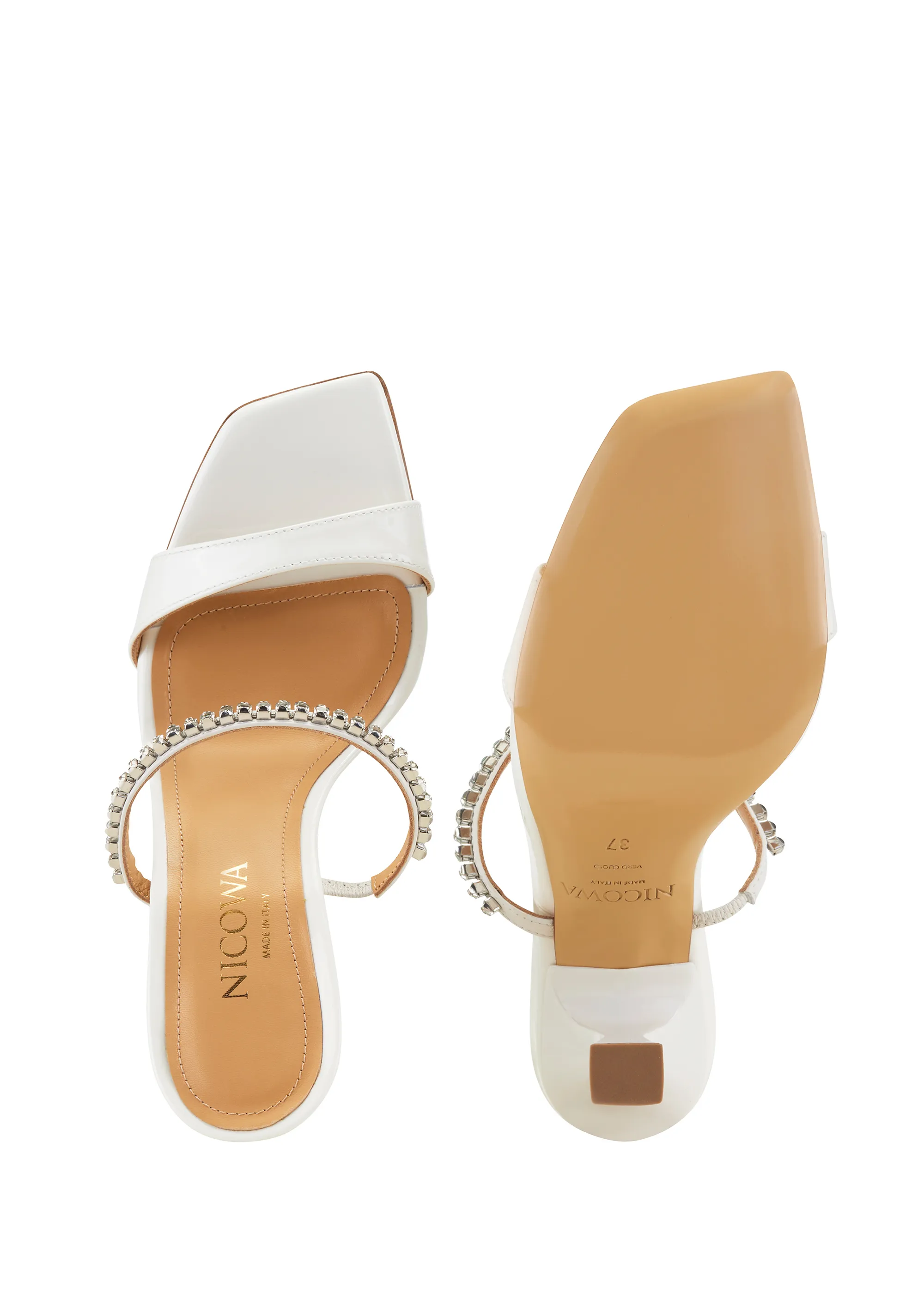 Sandals with gemstones - VEROSIO 95 in Cream