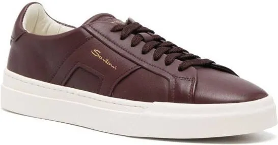 Santoni logo-print low-top sneakers Red