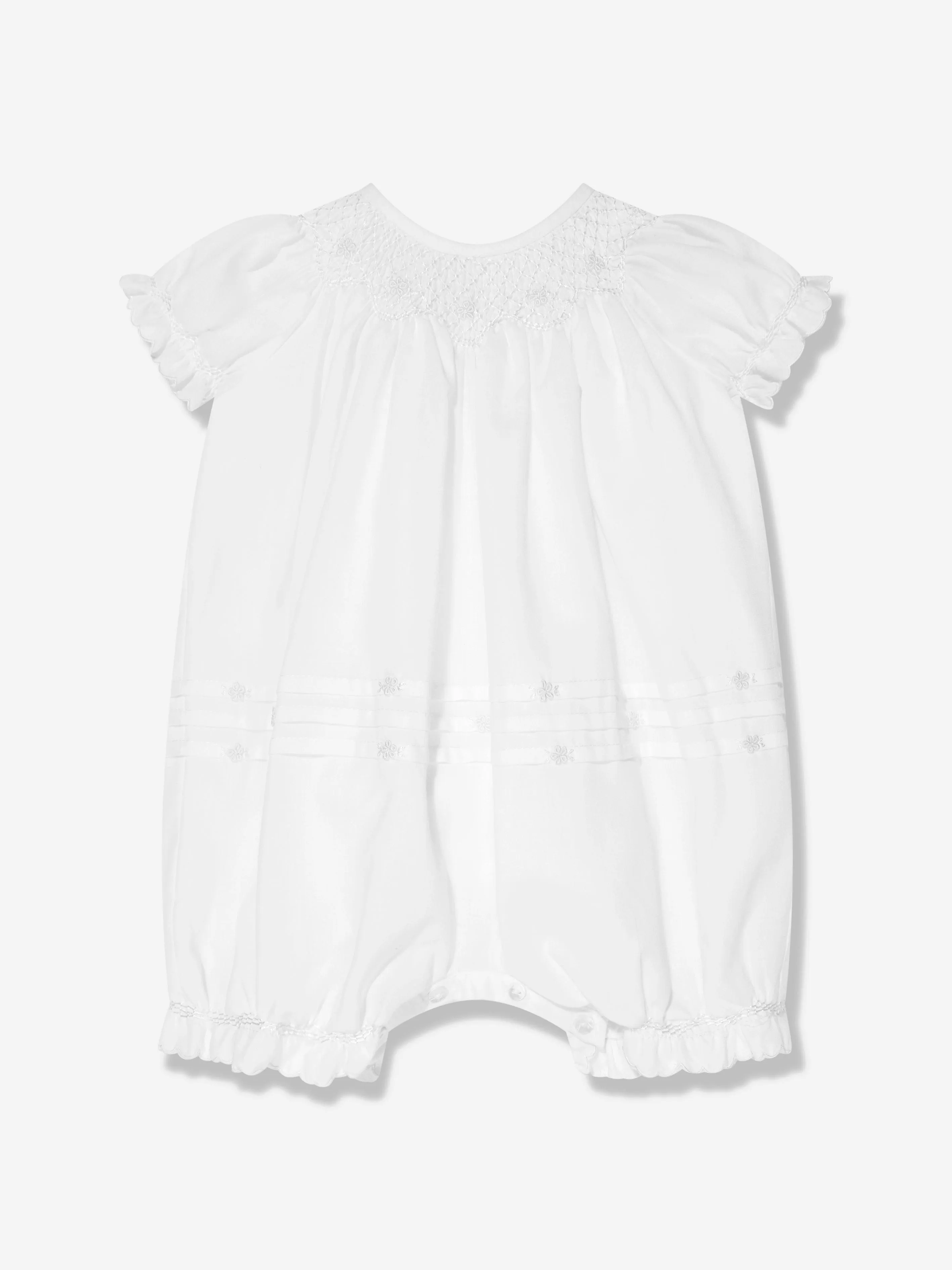 Sarah Louise Baby Bubble Romper And Bonnet in Ivory