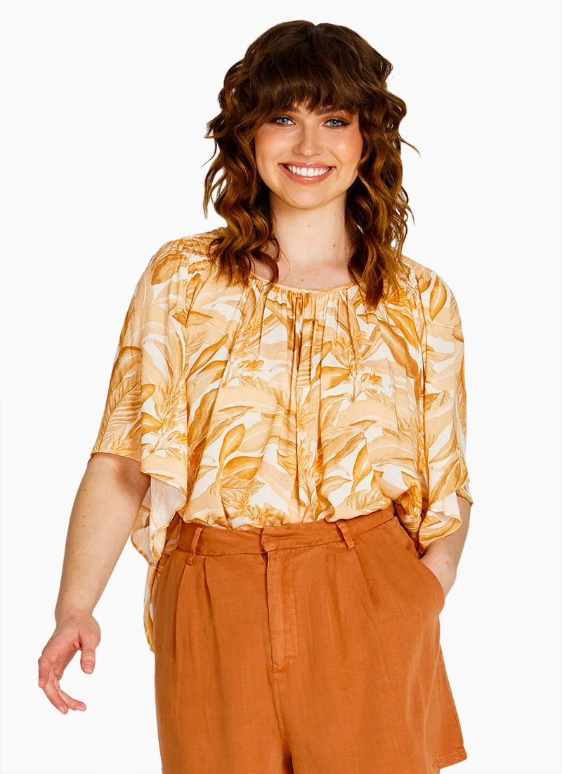 Sass Portia Tunic Smock Top - Palm Springs Yellow