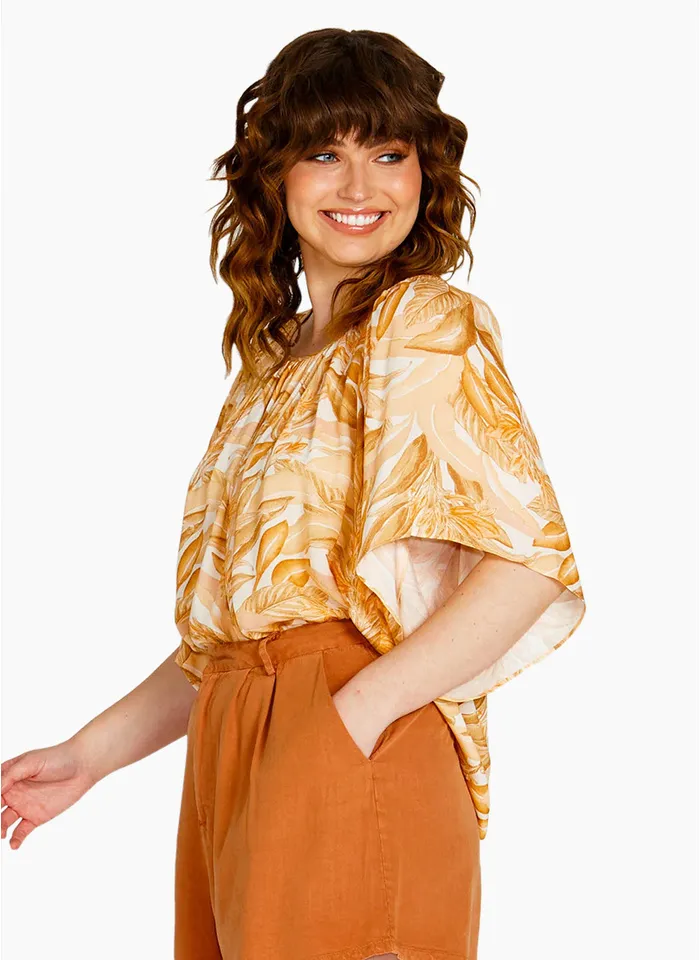 Sass Portia Tunic Smock Top - Palm Springs Yellow