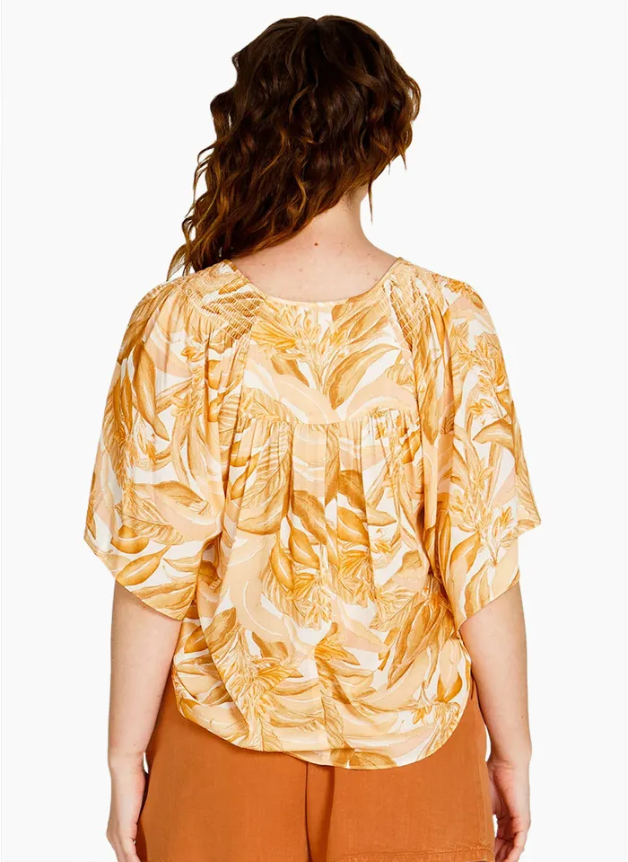 Sass Portia Tunic Smock Top - Palm Springs Yellow