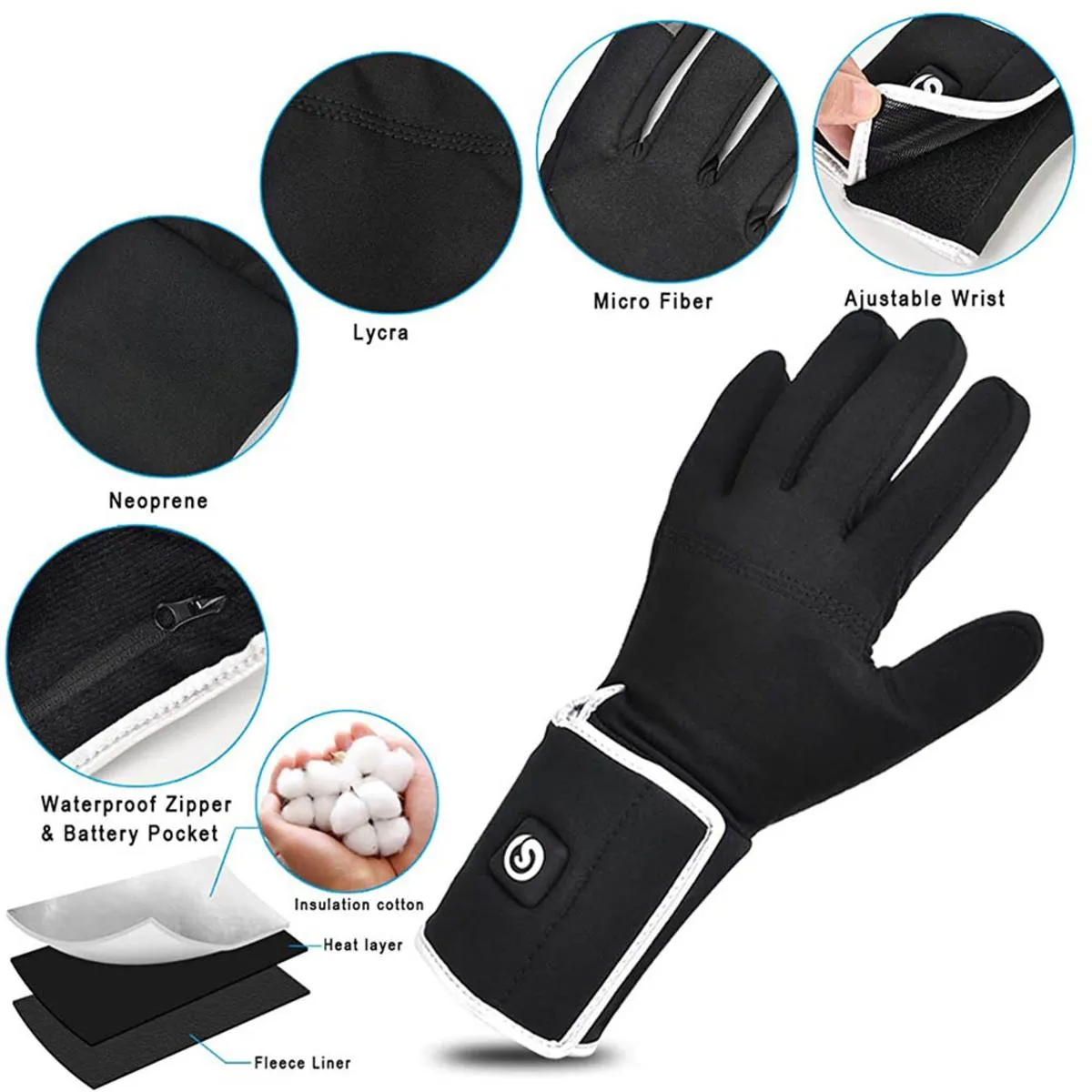 Savior Heat Unisex Electric Rechargeable Heated Liner Gloves