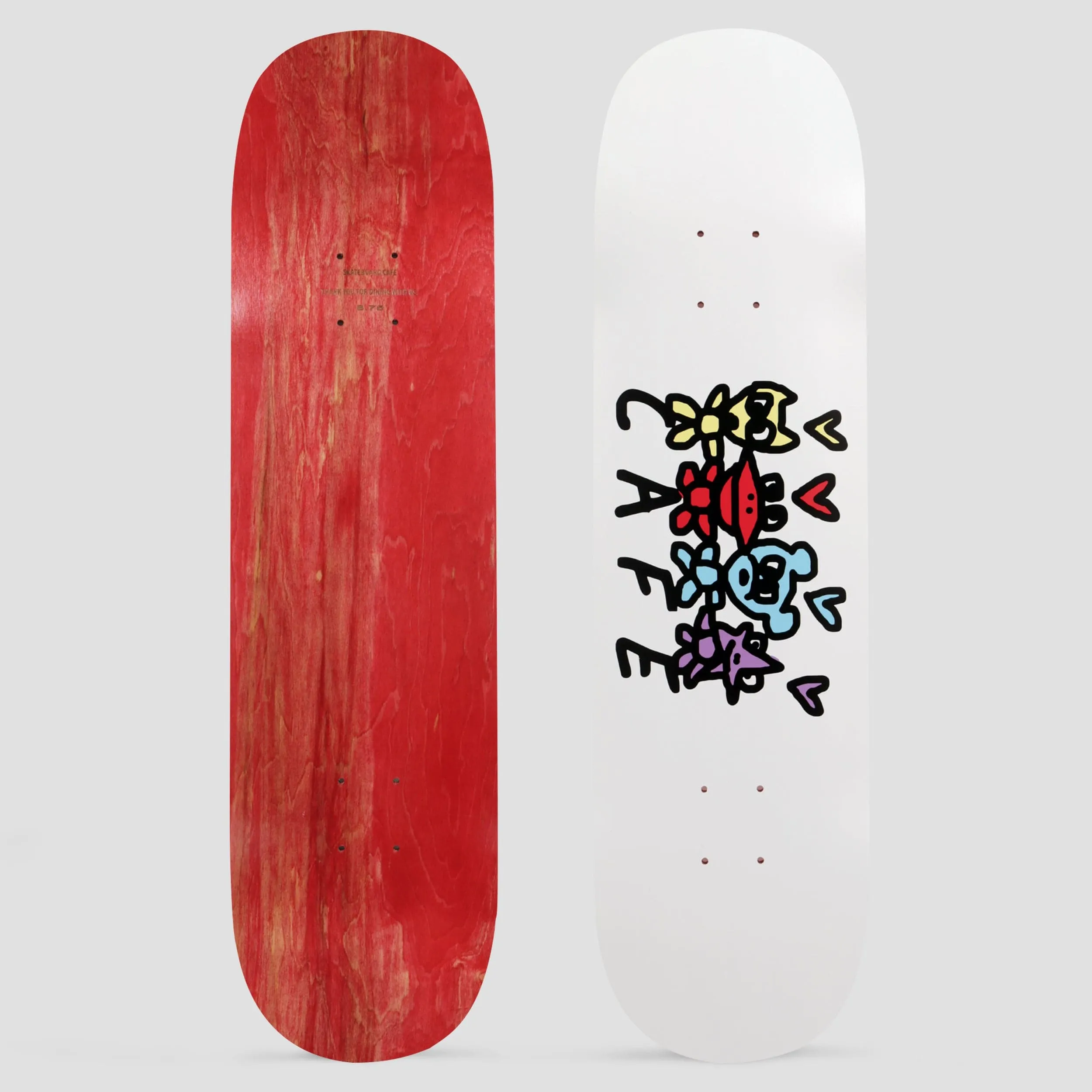 Skateboard Cafe 8.125 Pals C2 Shape Skateboard Deck White