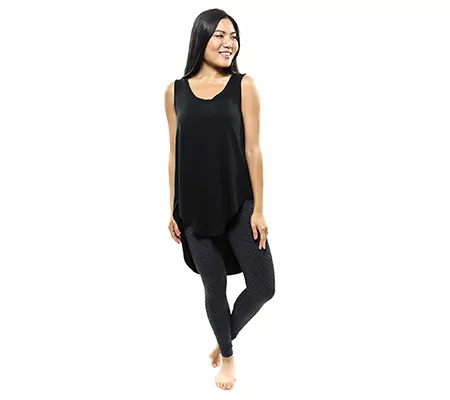 skinnytees Sleeveless Hi-Low Tunic with Back Pleat