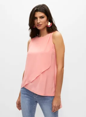 Sleeveless Chiffon Overlay Tunic