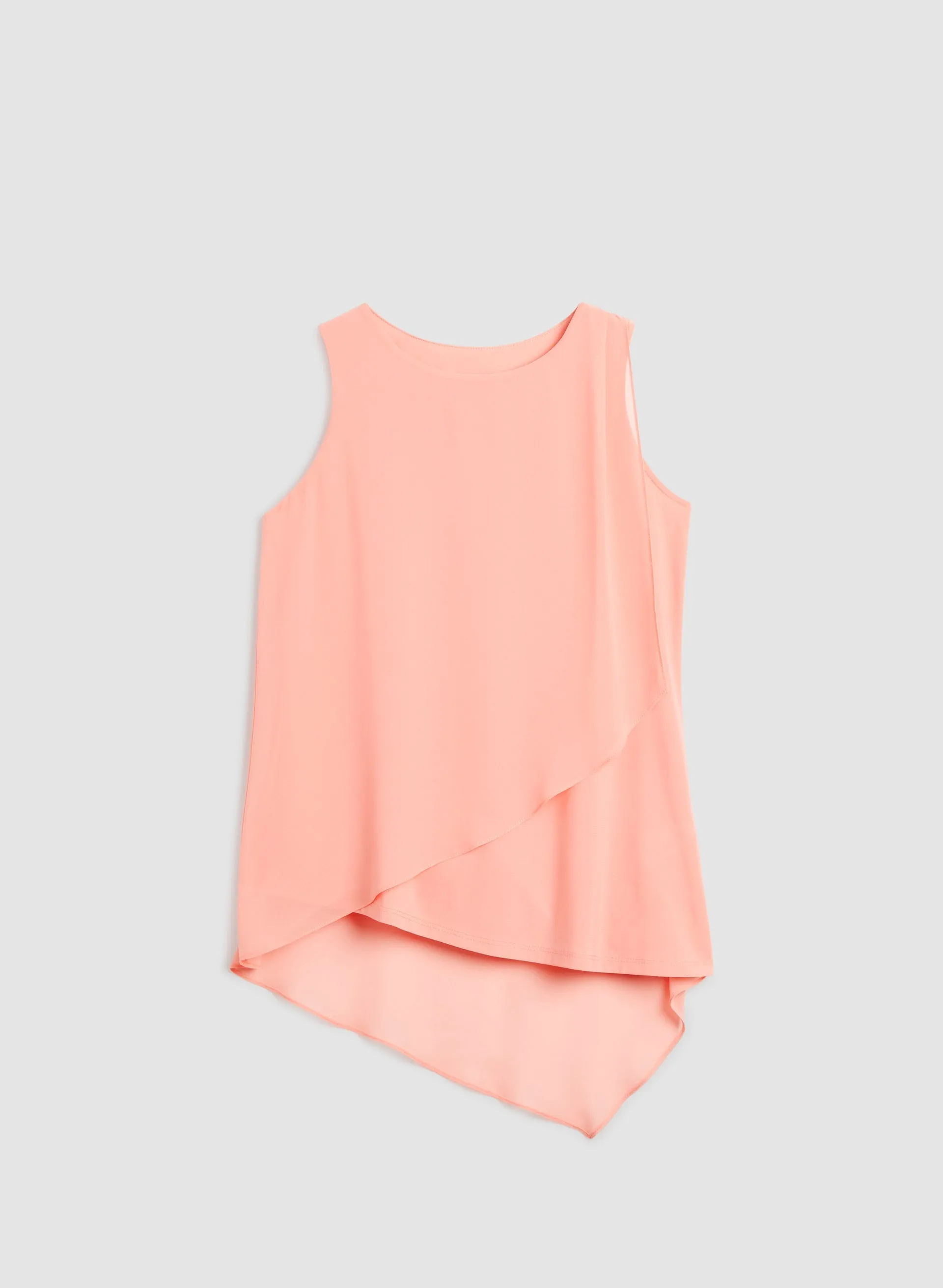 Sleeveless Chiffon Overlay Tunic