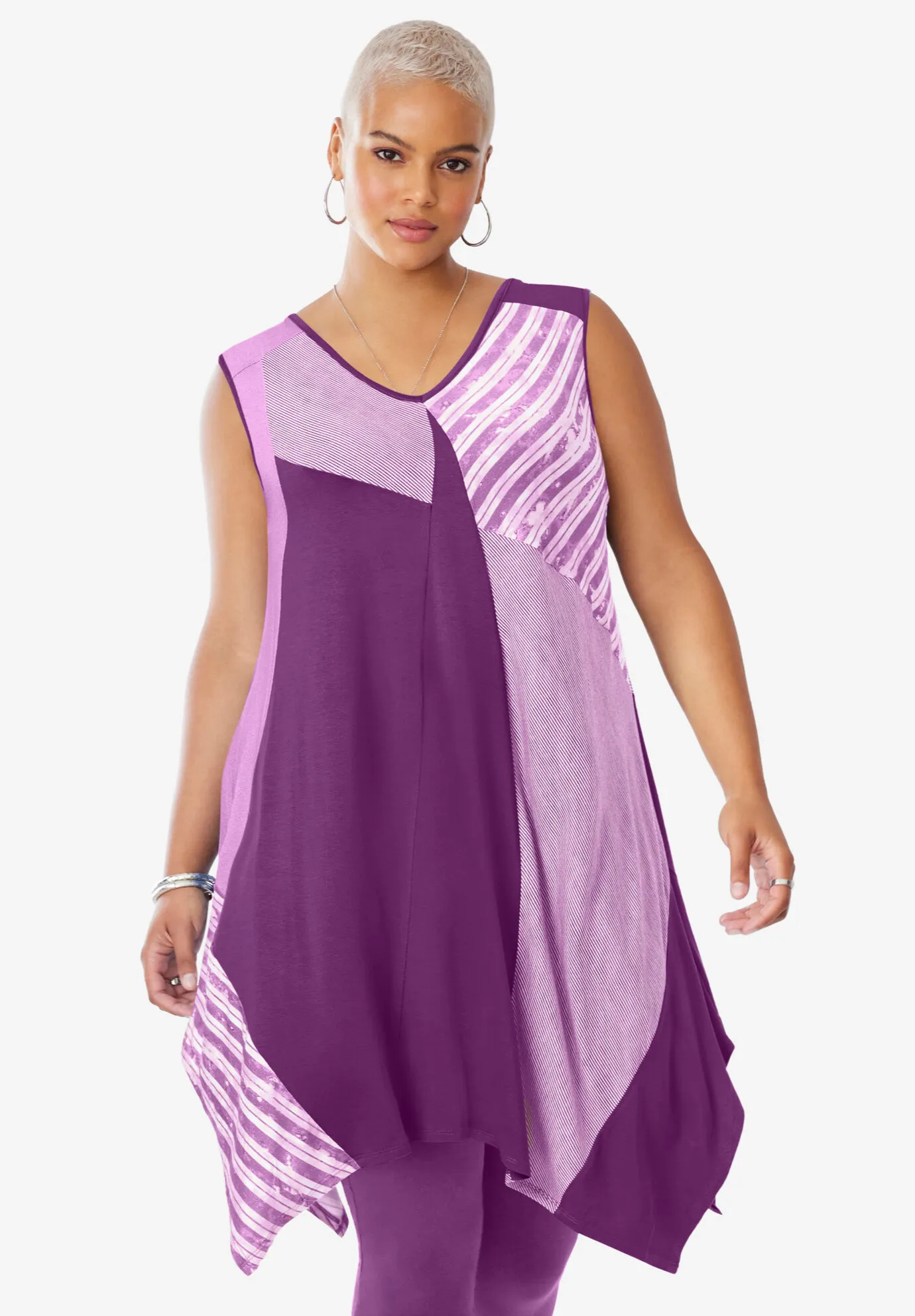 Sleeveless Hanky Hem Tunic