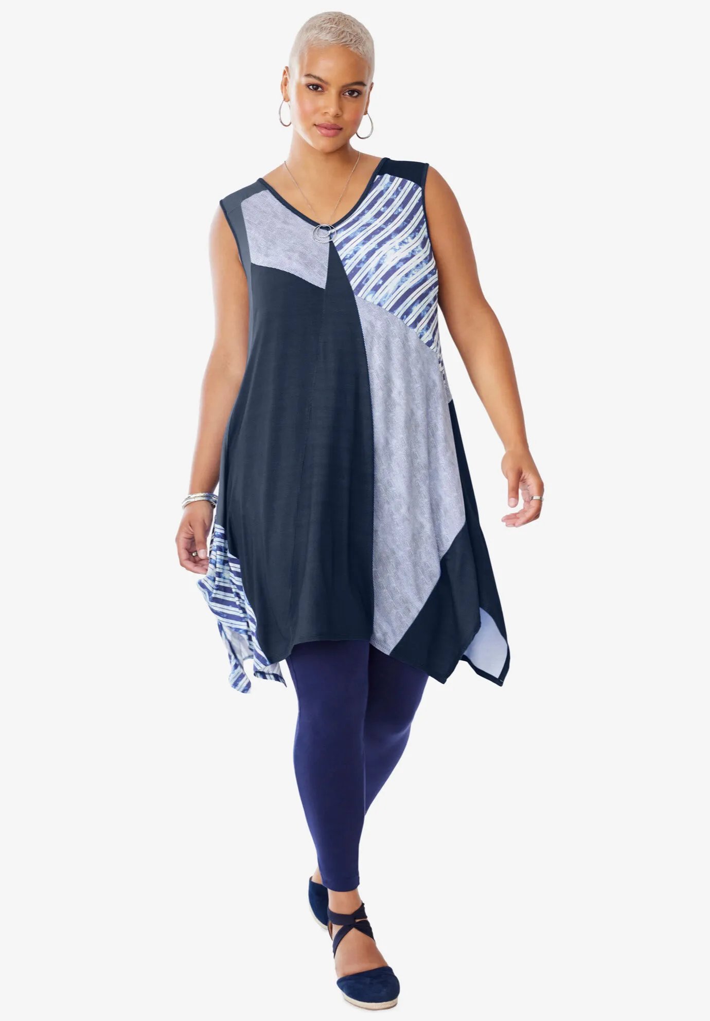 Sleeveless Hanky Hem Tunic