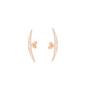 Small Crescent Graduating Diamond Stud Earrings