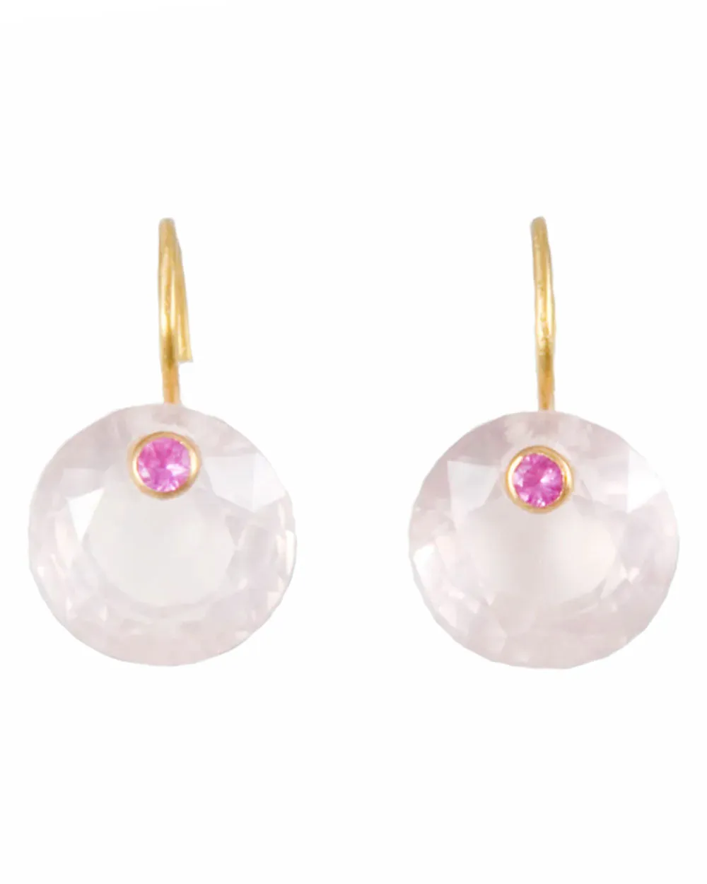 Small Rose Quartz Gem Earrings