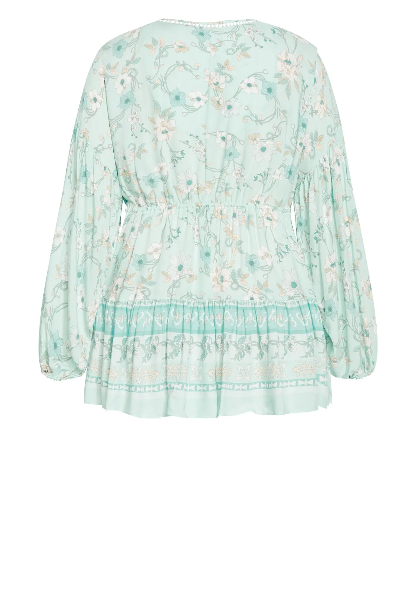 Spirited Floral Tunic - seafoam