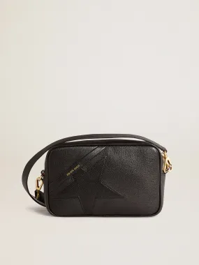 Star Bag in black leather with tone-on-tone star