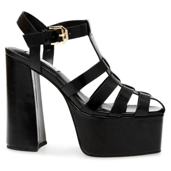 Steve Madden Vocanic Black Box PU Sandals