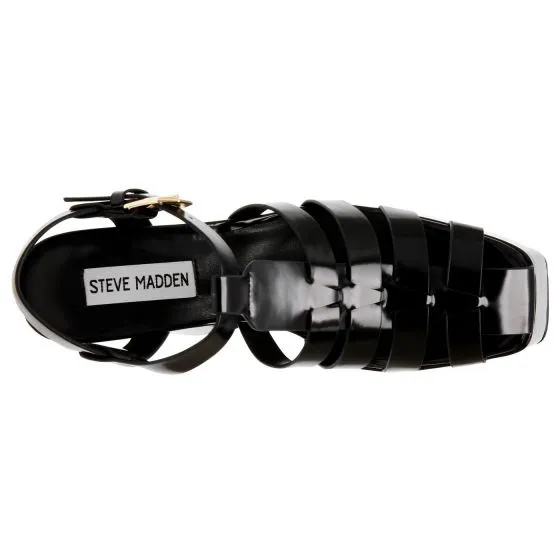 Steve Madden Vocanic Black Box PU Sandals