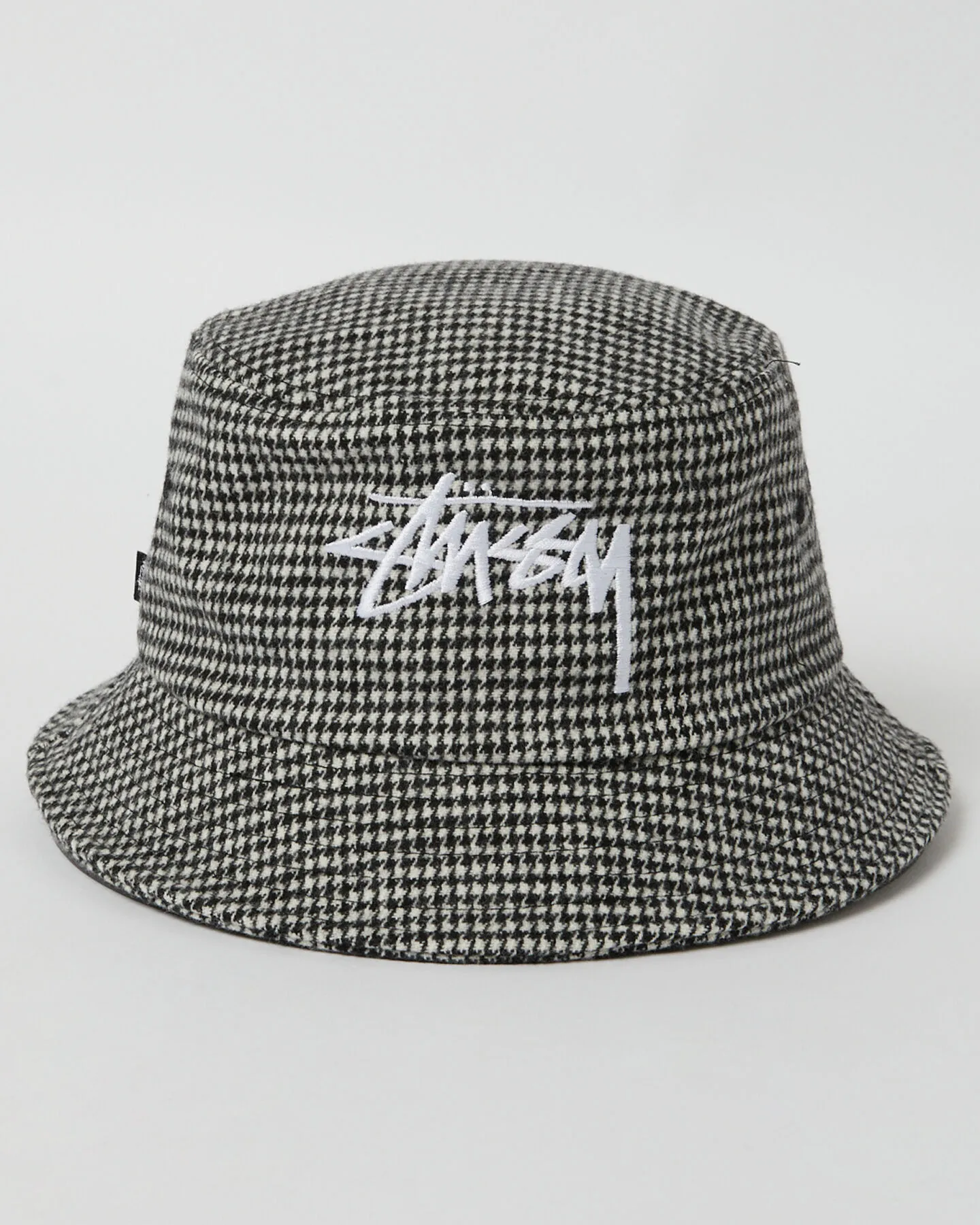 Stussy Stock Houndstooth Bucket Hat - Black | SurfStitch