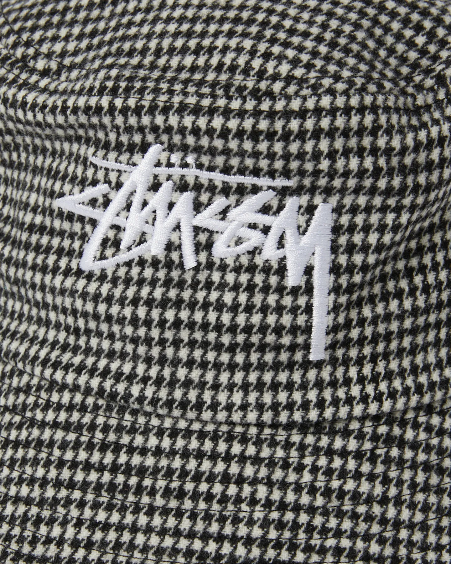 Stussy Stock Houndstooth Bucket Hat - Black | SurfStitch