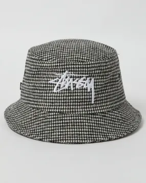 Stussy Stock Houndstooth Bucket Hat - Black | SurfStitch