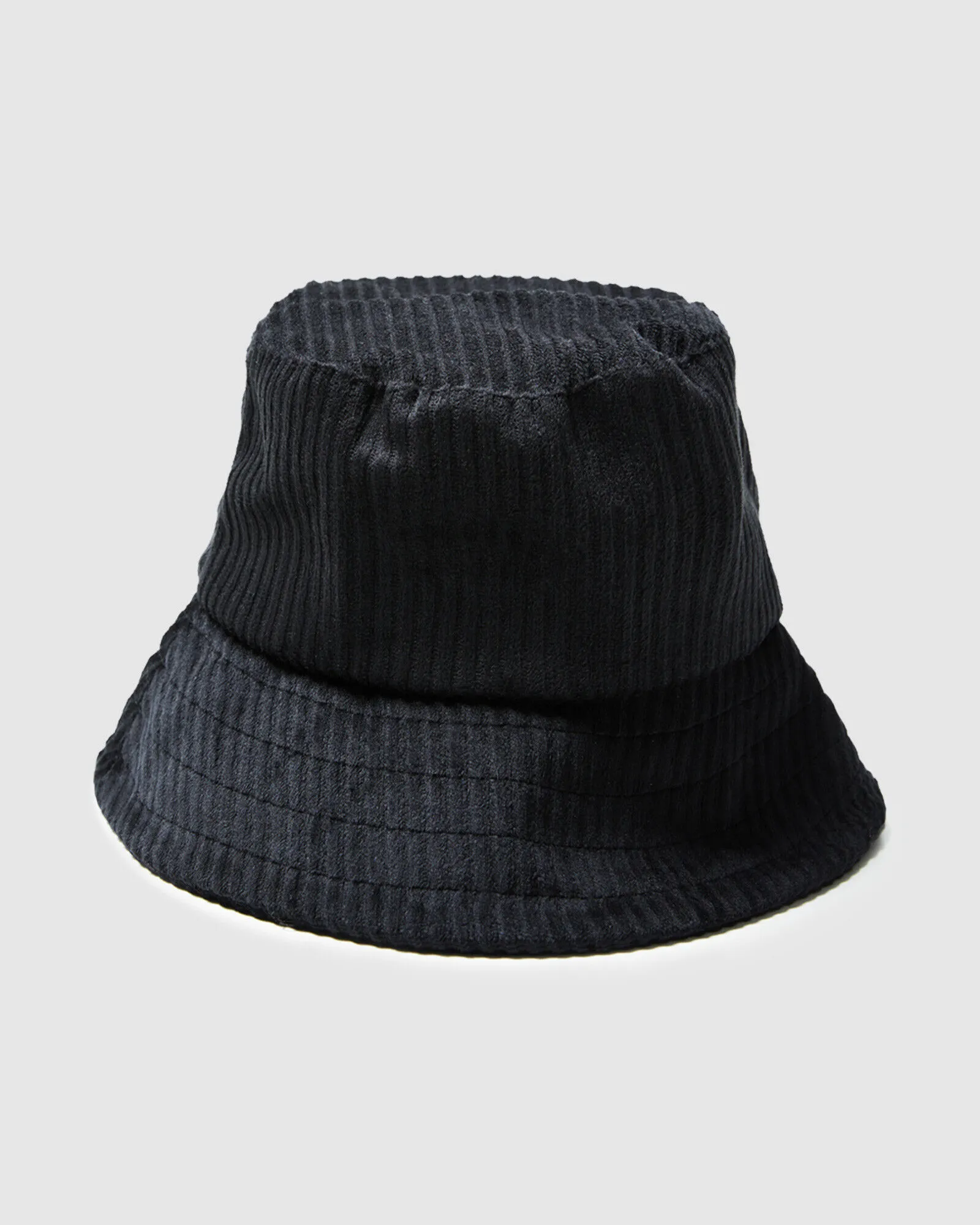 Subtitled Jaynee Jumbo Cord Bucket Hat Black