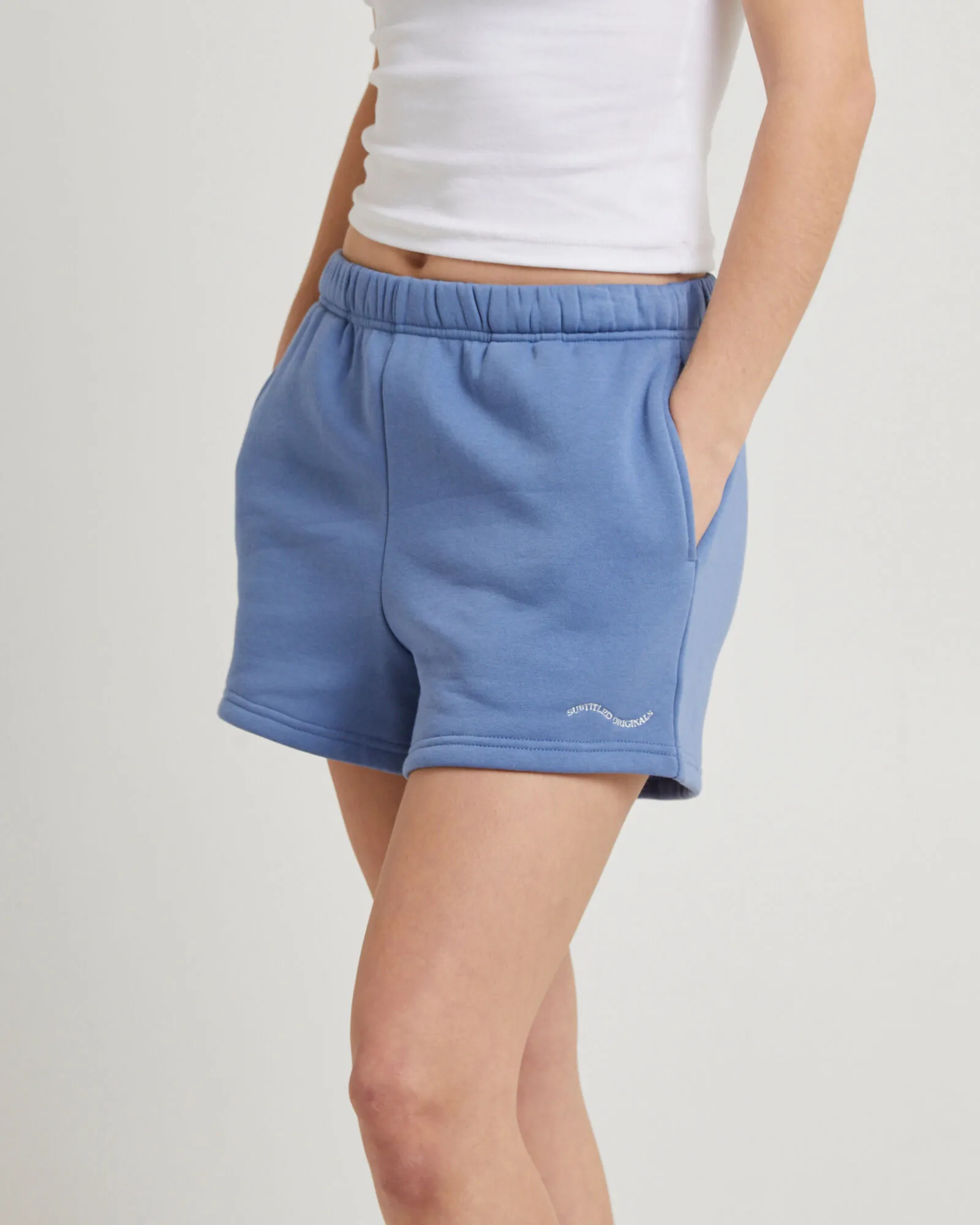 Subtitled Wave Pull On Fleece Shorts