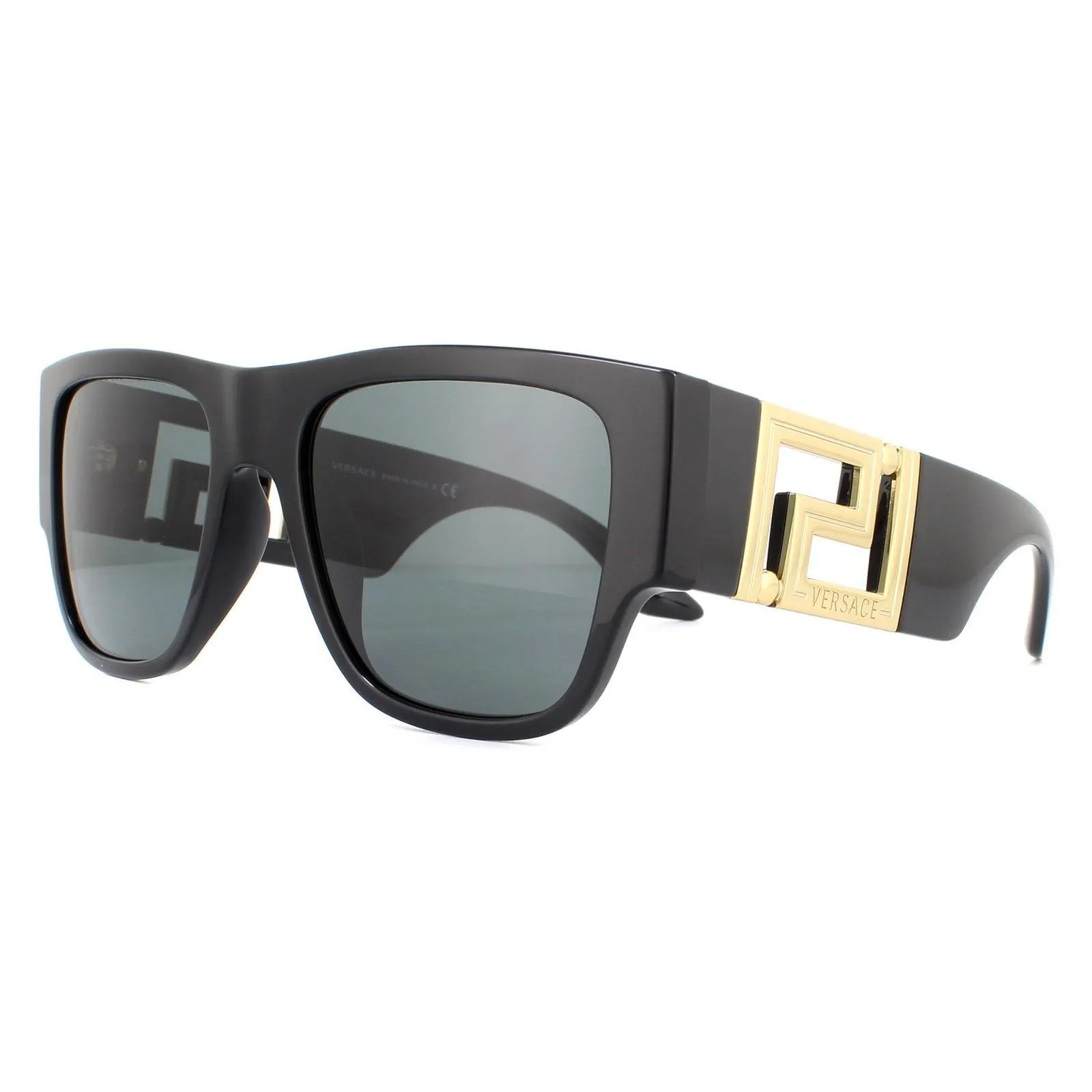 Sunglasses | Rectangle Black Dark Grey Sunglasses | Versace