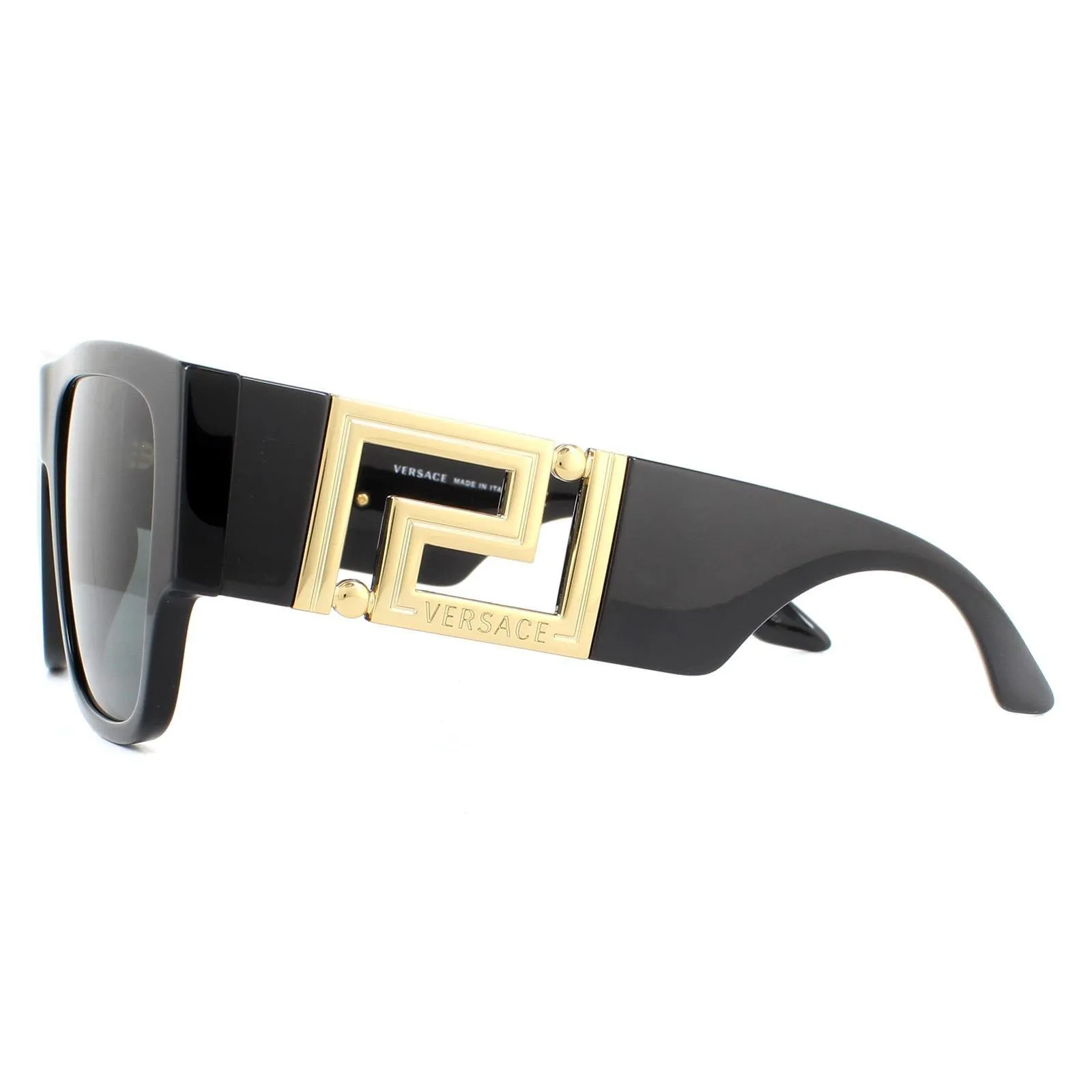 Sunglasses | Rectangle Black Dark Grey Sunglasses | Versace