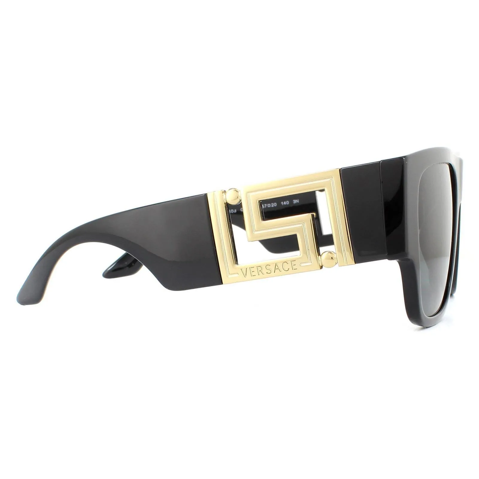 Sunglasses | Rectangle Black Dark Grey Sunglasses | Versace