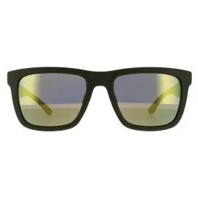 Sunglasses | Rectangle Matte Green Green Mirror Sunglasses | Lacoste