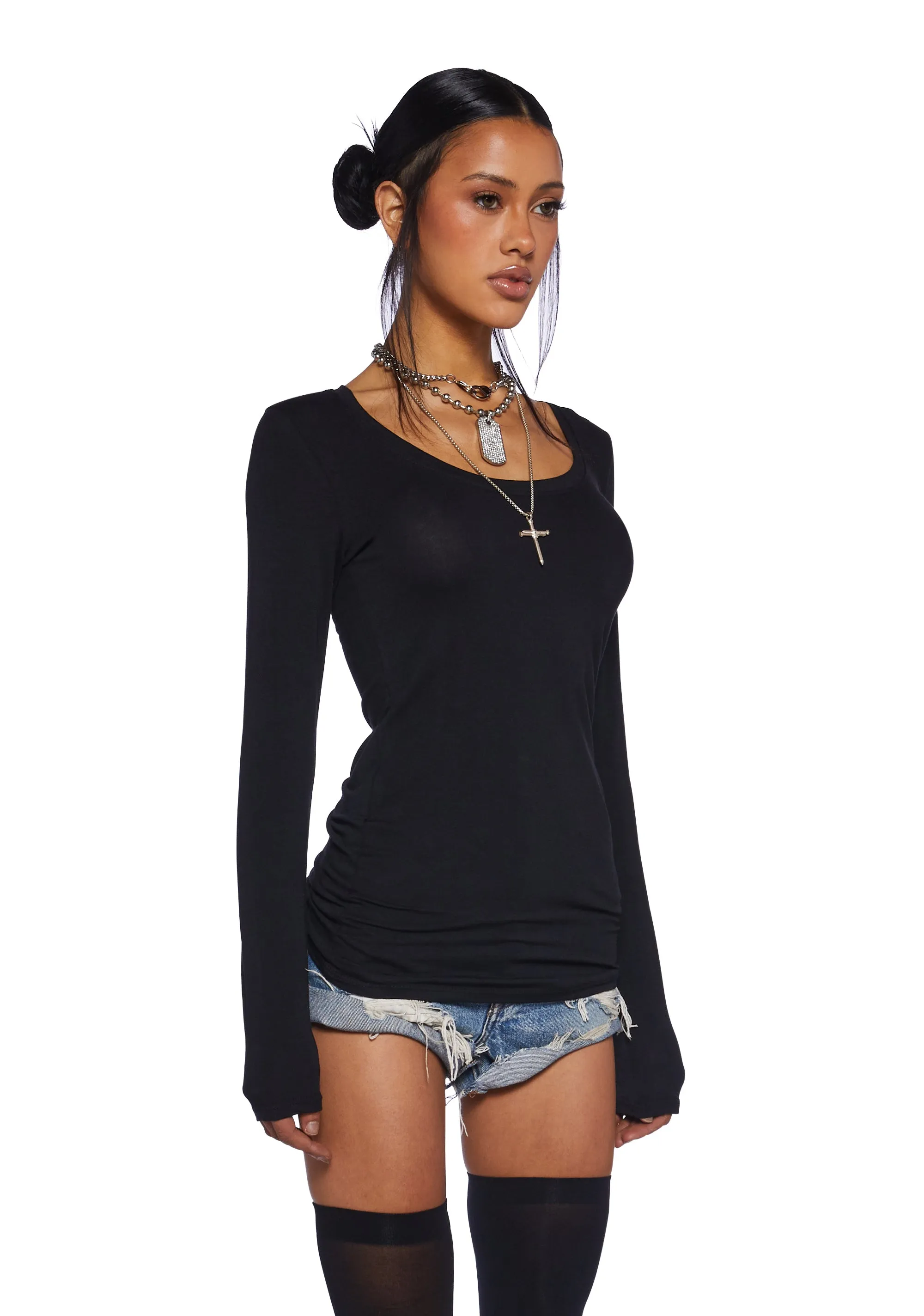 Sunset Trippy Top And Gloves Set - Black-