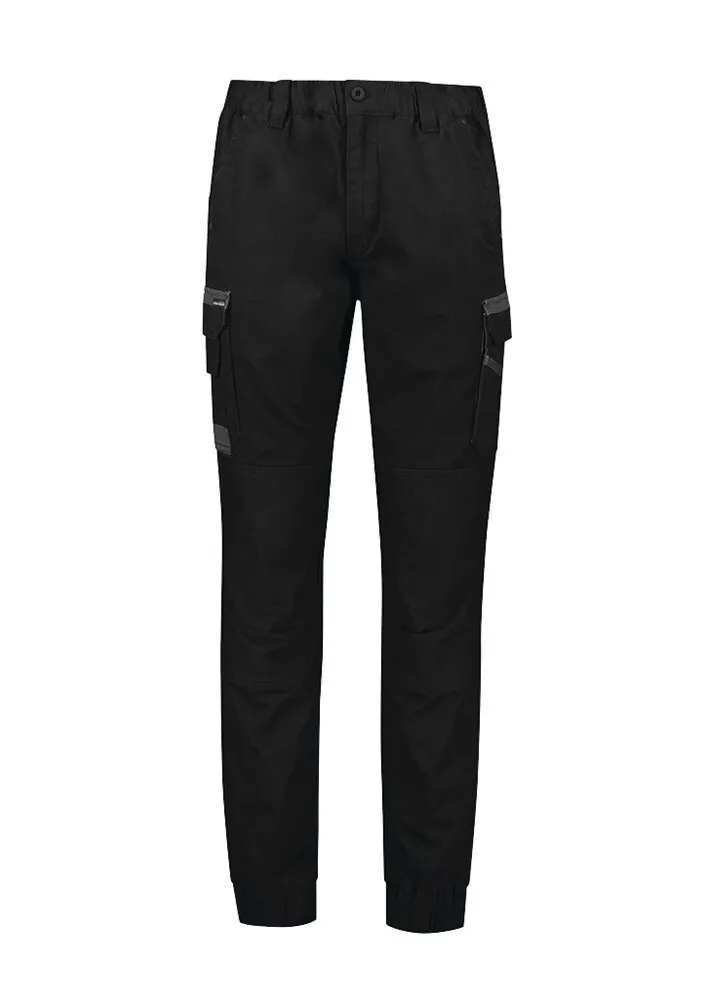 SYZMIK Workwear ZP420 Mens Pant - Streetworx - Heritage - Stretch - Cuffed - Cotton/Elastene - UPF50+ - Black - 72